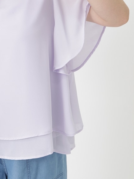フレアー袖２ＷＡＹジョーゼットブラウス　大きいサイズ レディース（シャツ・ブラウス）ジーラ（GeeRAファッション）（ジーラ(Lー6L)） 0 16