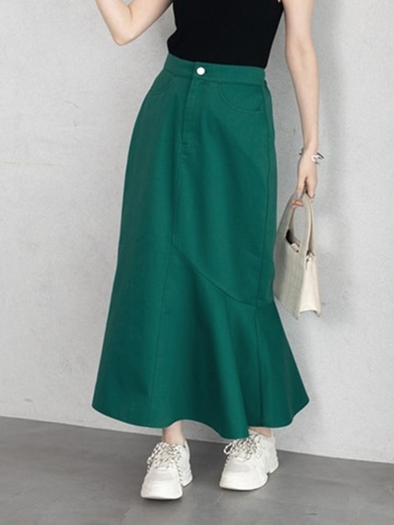 裾切替マーメイドスカート　大きいサイズ レディース（ロング丈・マキシ丈スカート）ジーラ（GeeRAファッション）（ジーラ(Lー6L)）  01