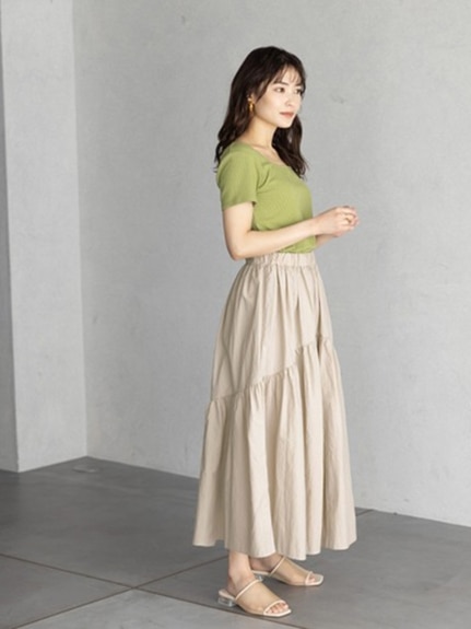 ギャザーデザインボリュームスカート　大きいサイズ レディース（ロング丈・マキシ丈スカート）ジーラ（GeeRAファッション）（ジーラ(Lー6L)）  12