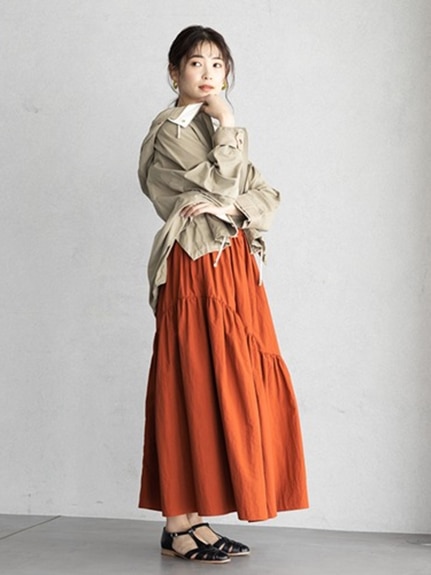 ギャザーデザインボリュームスカート　大きいサイズ レディース（ロング丈・マキシ丈スカート）ジーラ（GeeRAファッション）（ジーラ(Lー6L)）  25