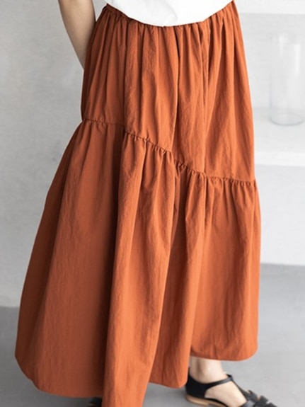 ギャザーデザインボリュームスカート　大きいサイズ レディース（ロング丈・マキシ丈スカート）ジーラ（GeeRAファッション）（ジーラ(Lー6L)）  26