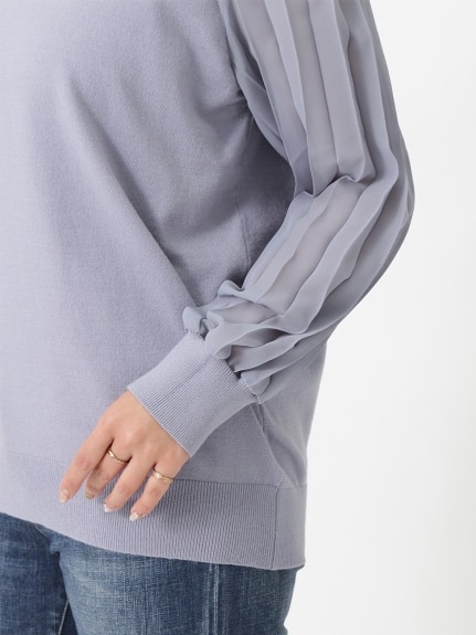 袖プリーツデザインニット　大きいサイズ レディース（ニット・セーター）ジーラ（GeeRAファッション）（ジーラ(Lー6L)）  24