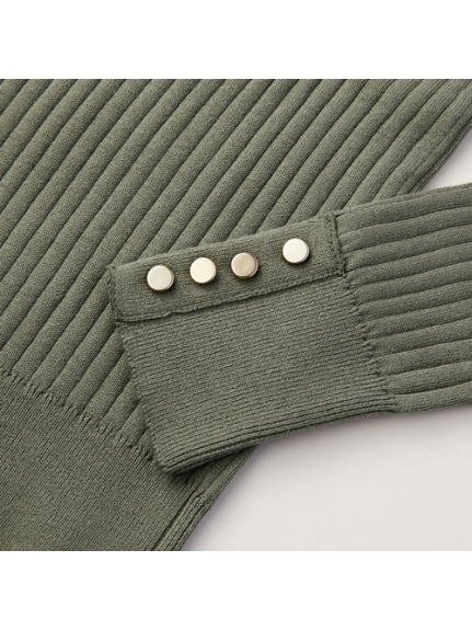 綿１００％袖ボタン付リブニット　大きいサイズ レディース（ニット・セーター）ジーラ（GeeRAファッション）（ジーラ(Lー6L)）  08