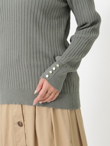 綿１００％袖ボタン付リブニット　大きいサイズ レディース（ニット・セーター）ジーラ（GeeRAファッション）（ジーラ(Lー6L)）  17