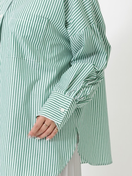襟付ストライプカラーシャツ　大きいサイズ レディース（シャツ・ブラウス）ジーラ（GeeRAファッション）（ジーラ(Lー6L)）  21