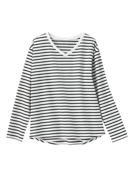 (Vネック)選べるネック！綿100％きれいめロンＴ　大きいサイズ レディース（Tシャツ）ジーラ（GeeRAファッション）（ジーラ(Lー6L)）  16