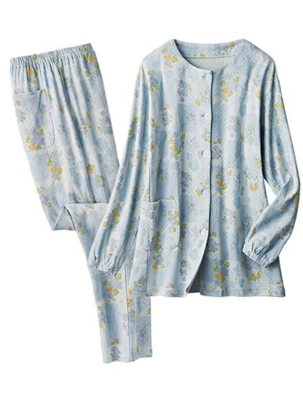 入院も安心！綿１００％着脱らくなパジャマ（パジャマ）LAVIENNE（ラヴィエンヌ (Lー6L)）  02