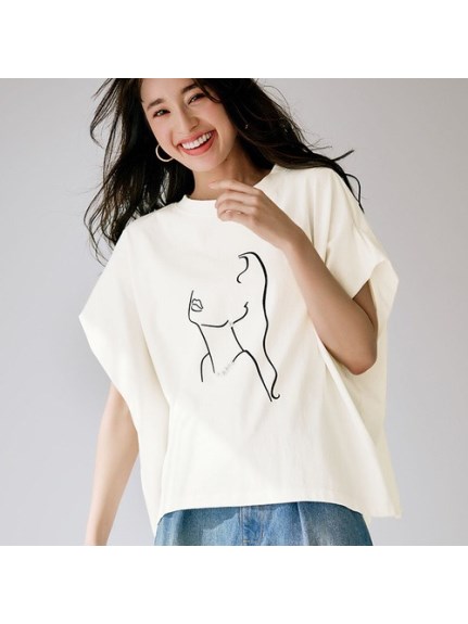 【ART WAVE】アートウェーブ(M)ビジュー プリント Tシャツ