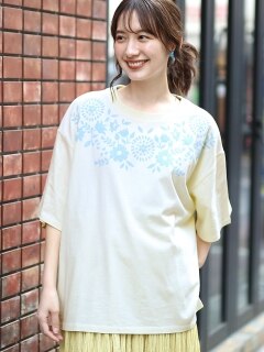 【3-5L】【15号】HANAプク Tシャツ(ムーチョ)　大きいサイズ レディース