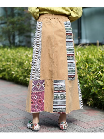 Alinoma】【新着】【3-5L】【15号】リメイクパッチワーク スカート