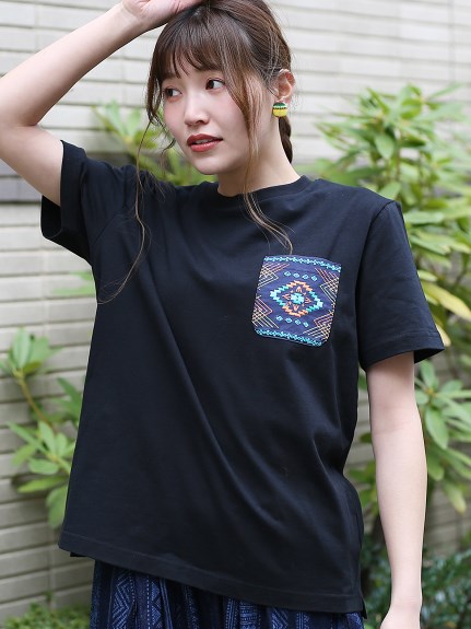 【3-5L】（男女兼用）リメイク刺繍 Tシャツ　大きいサイズ レディース