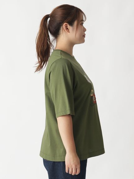 プリント刺繍Tシャツ（Tシャツ）セピア（SEPIA）（セピア (Lー8L)）  02