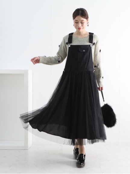 美品 大きいサイズ ローズティアラ サロペット スカート
