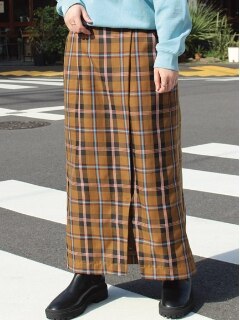 [洗える]チェックタイトスカート【大きいサイズ対応】