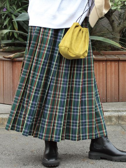 Alinoma】タータンチェックプリーツスカート / 大きいサイズ ラビ 