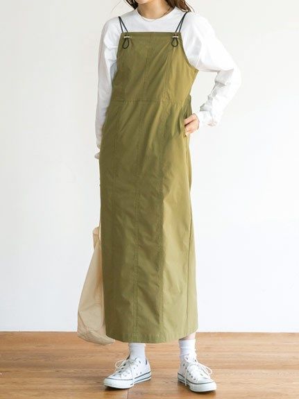 Alinoma】[洗える]ミリタリージャンパースカート / 大きいサイズ ラビ