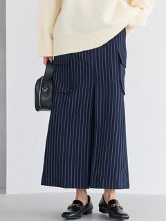 【23年冬新作】[洗える]ピンストライプタイトスカート / 大きいサイズ ラビアンジェ