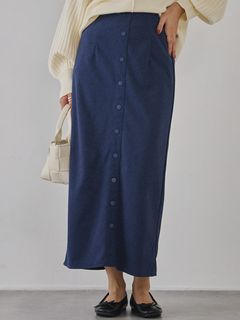 【23年冬新作】ウールライクカットスカート / 大きいサイズ ラビアンジェ
