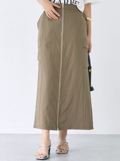 [洗える]サイドポケットファスナースカート /大きいサイズ ラビアンジェ