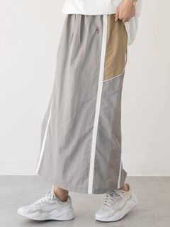 [洗える]バイカラーナイロンスカート /大きいサイズ ラビアンジェ
