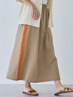 サイドラインロングスカート/大きいサイズ