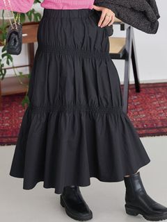 【24年春新作】[洗える]タイプライターシャーリングスカート / 大きいサイズ ラビアンジェ