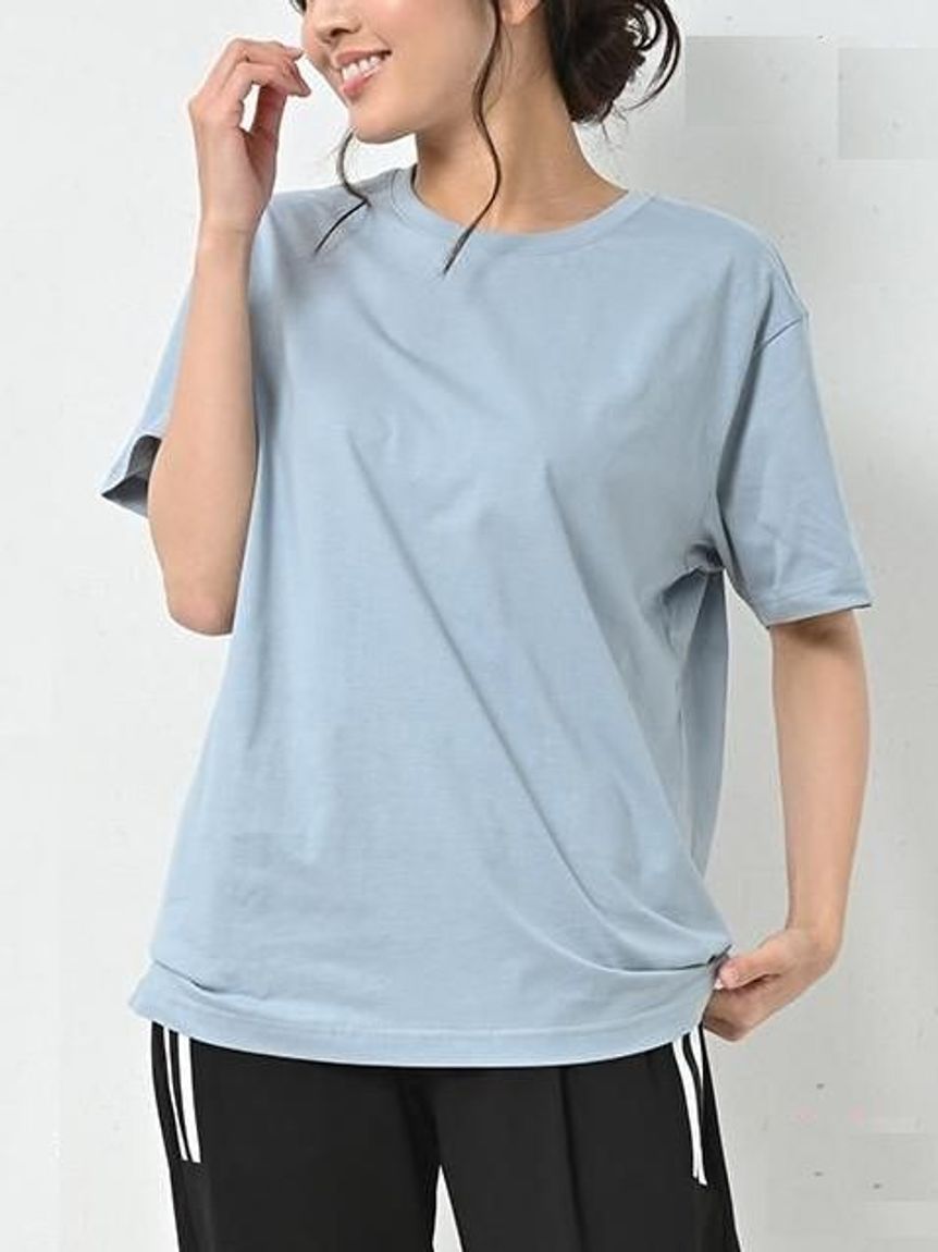 Alinoma】カラバリ豊富な綿100%半袖Tシャツ 大きいサイズ レディース 