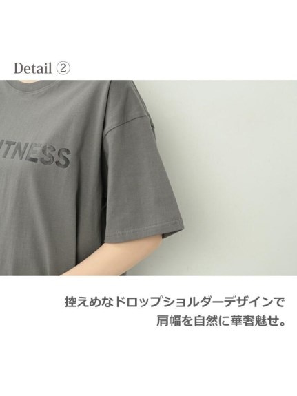 体のラインをカバーするゆったり身幅の5分袖ロゴＴシャツ　大きいサイズ レディース（Tシャツ）JANJAM（ジャンジャン　コレクション (Lー8L)）  12