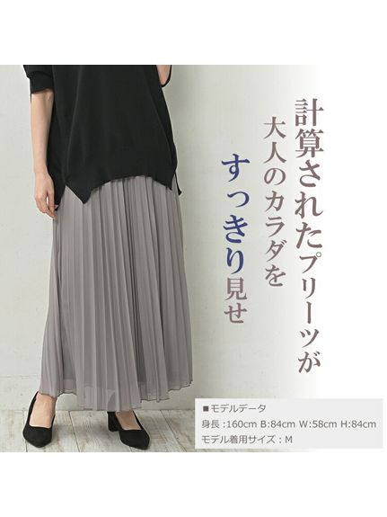 Alinoma】【新着】「透け感」を楽しむアコーディオンプリーツスカート