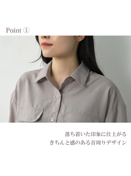 キュッと絞れるドロスト仕様のシャツジャケット（シャツ・ブラウス）JANJAM（ジャンジャン　コレクション (Lー8L)）  08