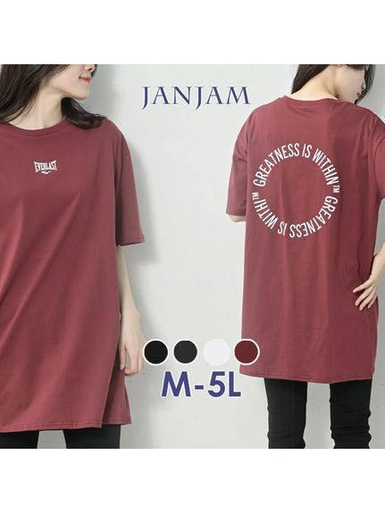 パッと目を惹くサークルプリントロングTシャツ（Tシャツ）JANJAM（ジャンジャン　コレクション (Lー8L)）  23