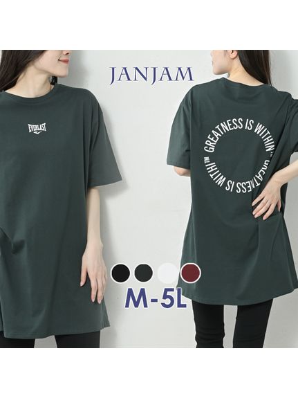 パッと目を惹くサークルプリントロングTシャツ（Tシャツ）JANJAM（ジャンジャン　コレクション (Lー8L)）  24