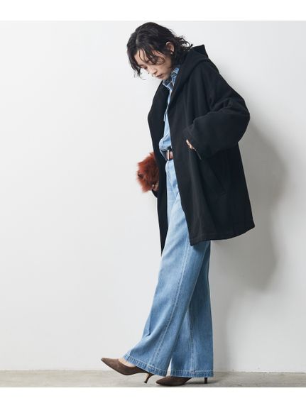 大きいサイズ 綿100％センタープレスワイドデニムパンツ（シックスタイル）（デニムパンツ・ジーンズ）CHIC STYLE（シックスタイル）  17