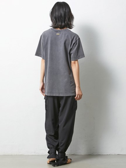 大きいサイズ 綿100％リメイク風ロゴプリントピグメントTシャツ（シックスタイル）（Tシャツ）CHIC STYLE（シックスタイル）  32