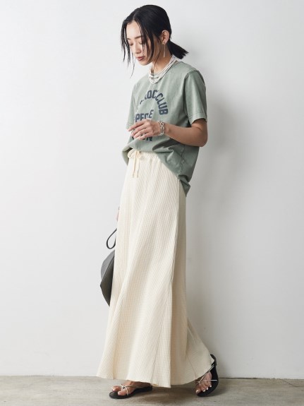 大きいサイズ 綿100％ワッフルマーメイドスカート（シックスタイル）（ロング丈・マキシ丈スカート）CHIC STYLE（シックスタイル）  32
