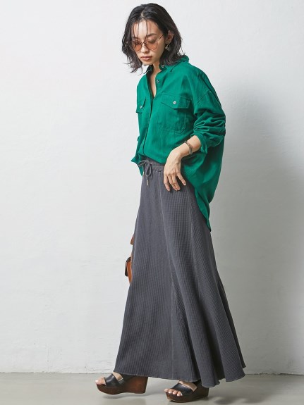 大きいサイズ 綿100％ワッフルマーメイドスカート（シックスタイル）（ロング丈・マキシ丈スカート）CHIC STYLE（シックスタイル）  64