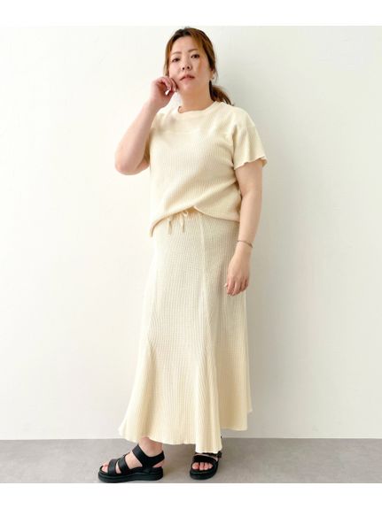 大きいサイズ 綿100％ワッフルマーメイドスカート（シックスタイル）（ロング丈・マキシ丈スカート）CHIC STYLE（シックスタイル）  86