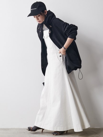 大きいサイズ 綿100％フレアマキシジャンパースカート（シックスタイル）（ジャンパースカート）CHIC STYLE（シックスタイル）  45
