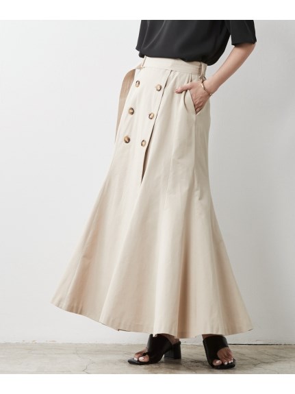 大きいサイズ 綿100％共布ベルト付きマーメードマキシスカート（シックスタイル）（ロング丈・マキシ丈スカート）CHIC STYLE（シックスタイル）  17