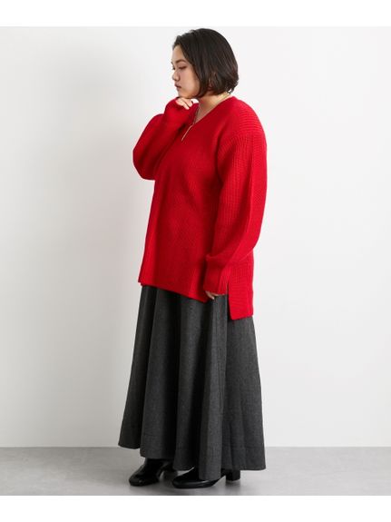 大きいサイズ ツイードフレアマキシスカート（シックスタイル）（ロング丈・マキシ丈スカート）CHIC STYLE（シックスタイル）  39