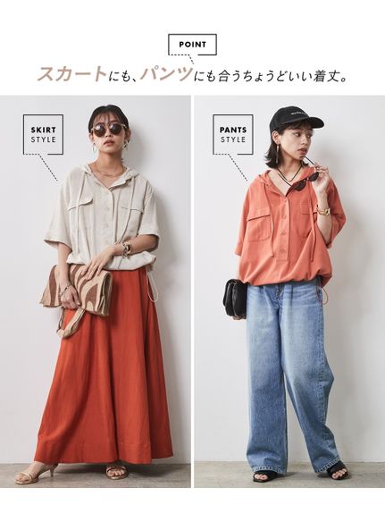 大きいサイズ パーカーシャツ（シックスタイル）（シャツ・ブラウス）CHIC STYLE（シックスタイル）  11