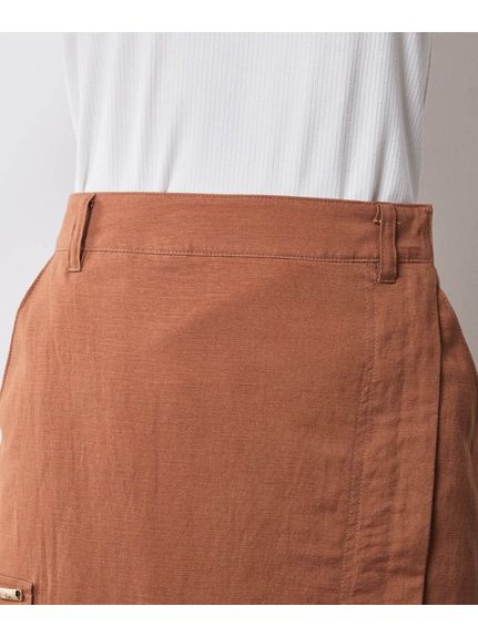 大きいサイズ レーヨン麻アウトポケットロングタイトスカート（シックスタイル）（ロング丈・マキシ丈スカート）CHIC STYLE（シックスタイル）  12