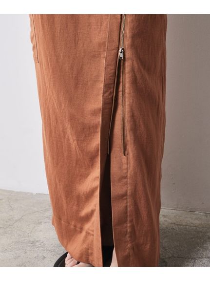 大きいサイズ レーヨン麻アウトポケットロングタイトスカート（シックスタイル）（ロング丈・マキシ丈スカート）CHIC STYLE（シックスタイル）  17