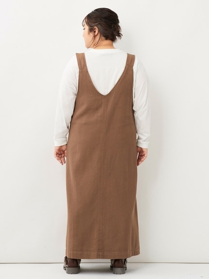 大きいサイズ 綿混ロング丈ジャンパースカート　（グランダムール）（ジャンパースカート）GRAND'AMOUR（グランダムール）  17