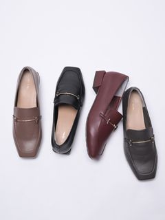 la farfa SHOES 1.5㎝ヒールスクエアビットローファー 124 4E