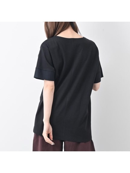 異素材切り替えTシャツ　大きいサイズ レディース（Tシャツ）Felt Maglietta（フェルトマリエッタ(L-5L)）  12