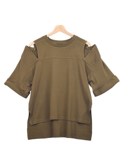 オープンショルダー半袖Tシャツ　大きいサイズ レディース（Tシャツ）Felt Maglietta（フェルトマリエッタ(L-5L)）  08