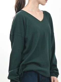 【新着】Vネックサイドタックセーター　大きいサイズレディース