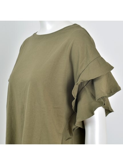 綿100％ 袖ダブルフリルTシャツ　大きいサイズ レディース（Tシャツ）Felt Maglietta（フェルトマリエッタ(L-5L)）  06