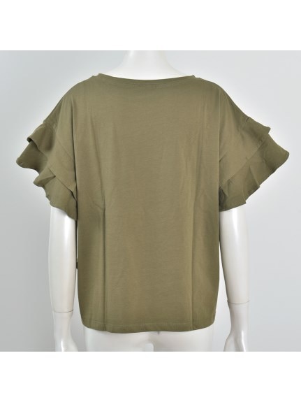 綿100％ 袖ダブルフリルTシャツ　大きいサイズ レディース（Tシャツ）Felt Maglietta（フェルトマリエッタ(L-5L)）  07